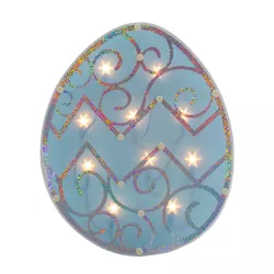Northlight 12" Lighted Blue Easter Egg Window Silhouette Decoration