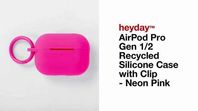 AirPod Pro Gen 1/2 Recycled Silicone Case with Clip - heyday&#8482; Neon Pink, 2 of 5, play video