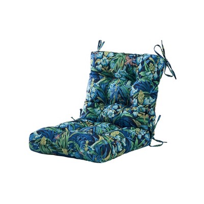 ARTPLAN Outdoor Chair Cushion,High Back Tufted Patio Cushion with Tie for Adirondack Rocker Chair,44"x21"x4",1 Count,Floral