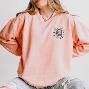 Simply Sage Market Embroidered Summer Sun Lightweight Garment Dyed Sweatshirt - 1 of 4