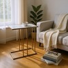 HomeRoots 26" White and Antiqued Gold Marble and Iron Frame End Table - 2 of 4