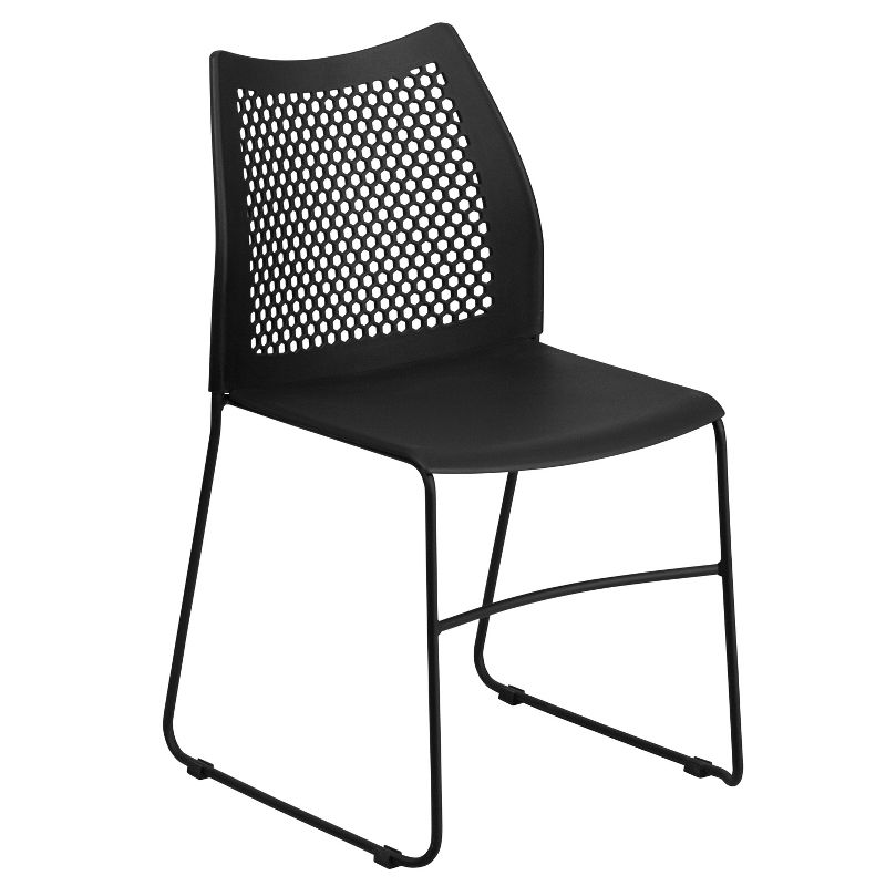 Emma and Oliver Home and Office Sled Base Stack Chair with Air-Vent Back - Guest Chair, 1 of 11