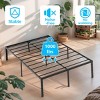 ChicFurnit Mattress Bases Metal Platform Bed Frame Modern Heavy Duty Steel Support Design for Bedroom Comfort, Black, 74.6"*53.6"*14" - 3 of 4