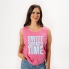 Simply Sage Market Sweet Summer Time Block Distressed Garment Dyed Tank - 2 of 3