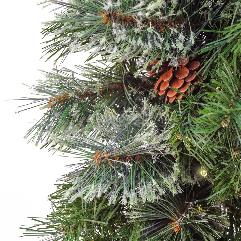 30" Prelit LED Glistening Pine Wreath White Lights - National Tree Company, 3 of 5