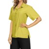 LA LEELA Womens Summer's Casual Blouse Shirt Blouses Short Sleeve Button Up Dress Tops Tee Shirts Coverup Hawaiian Dresses for Women - 4 of 4