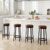 360° Swivel Bar Stool Set of 4,Counter Height Bar Stool with Metal Footrests, Mid Century Modern Barstool for Kitchen, Dinig Rooms, Apartments - 4 of 4
