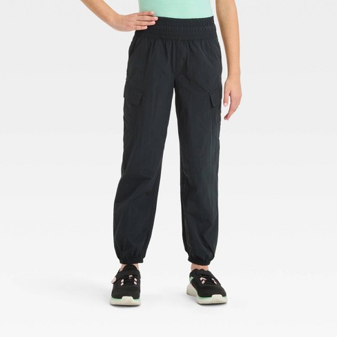 Girls' Woven Cargo Pants - All In Motion™ Black L : Target