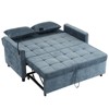 GlasFlength  Sofas, Versatile Pull-Out Bed Feature, Perfect for Multi-Purpose Rooms, Space-Saving Design, Blue， 56.9"*32.3"*33.9 - 3 of 4