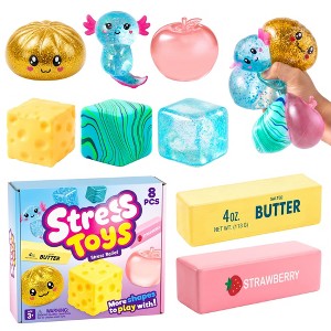 Joyfy 8Pcs Mix Squishy Toys,Soft And Cute Fidget Sensory Squeeze Toys ...