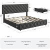 Jojoka Bed Frame with Headboard Adjustable,Upholstered Platform Bed Frame with 4 Drawers,Wooden Slats Supports - 4 of 4
