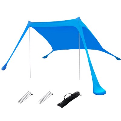 LakeForest"6.5x6.5FT Foldable Beach Canopy Tent with Sandbags, Poles, Sun Protection & Portable Storage Bag"Blue