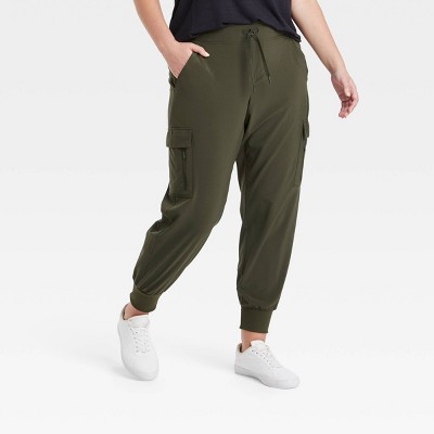 Women's Stretch Woven Tapered Cargo Pants - All In Motion™ Olive Xxl ...