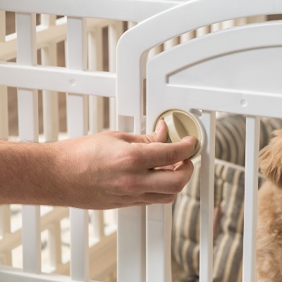 White 24"H Foldable Plastic Pet Playpen with Door