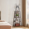 4-Tier Narrow Bookshelf, Windmill Shape Decoration Bookcase, Industrial Style Multipurpose Shelving Unit For Bedroom Living Room Home Office - 4 of 4
