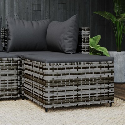 vidaXL Footstool Dark Gray 27.6 in.x21.7 in.x16.1 in. Microfiber Fabric