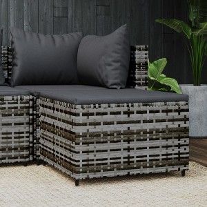 vidaXL Footstool Dark Gray 27.6 in.x21.7 in.x16.1 in. Microfiber Fabric - 1 of 4