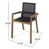 Sapphtopaz Outdoor Dining Chairs Set of 2 Patio Chairs with Wood Frame and Mesh Seating for Poolside, Garden, Backyard - 3 of 4