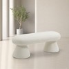 Meridian Furniture,Drum Faux Shearling Teddy Fabric Bench - 2 of 4