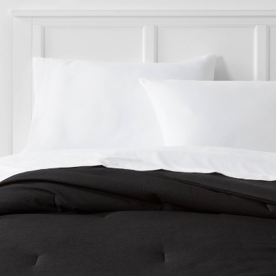 King Microfiber Micro Texture Comforter Black - Room Essentials™