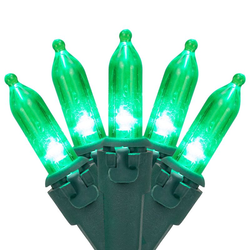 Northlight 50ct Green LED Mini Christmas Lights, 16.25ft Green Wire, 1 of 7