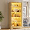 Fredees 65" Tall Bookshelf with LED Lights, Adjustable Shelves, and Motion Sensor, Ideal for Living Room or Office - 4 of 4