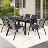 Tangkula 48" Rectangular Rattan Patio Dining Table for 6 w/ Metal Frame - 4 of 4