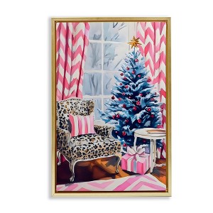 Stupell Industries Trendy Glam Christmas Floating Frame Canvas Art - 1 of 4