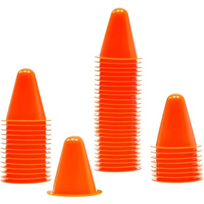 Juvale 50 Pack 3 Inch Indoor Outdoor Mini Agility Field Soccer Sports Training Cones for Kids, Orange
