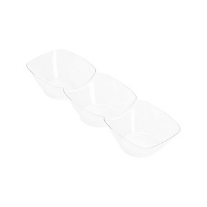 Smarty Had A Party Clear Rectangular 3-Hole Mini Plastic Bowls -  240 pcs - 1 of 4