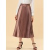 INSPIRE CHIC Women's Party Elastic Waist Metallic Shiny Accordion Pleated Midi Skirt - 2 of 4