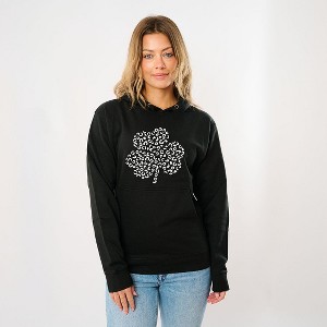 Simply Sage Market Women's Graphic Hoodie Leopard Shamrock - 1 of 4