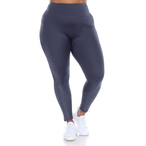 Plus Size High-waist Mesh Fitness Leggings Blue 2x - White Mark