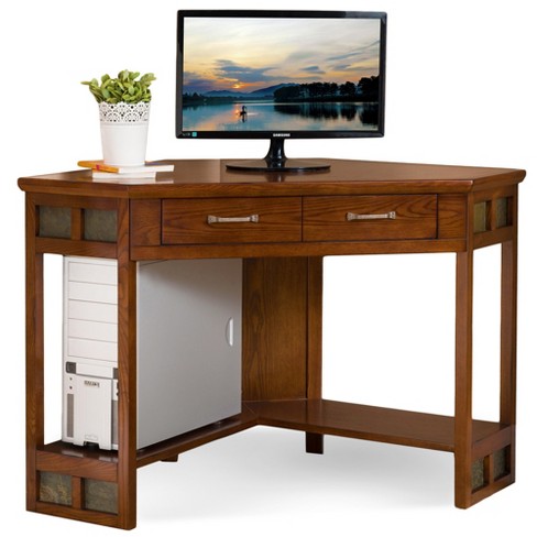 Corner Computer Writing Desk Distressed Rustic Autumn Leick Home