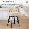 Arceso 26" Swivel Counter Height Bar Stools Set of 2, BarStools with Back and Metal Round Footrest,  Linen Fabric Upholstered Barstools, Linen Color - 3 of 4
