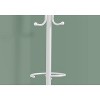 Monarch Specialties Coat Rack Hall Tree Free Standing Hanging Bar 6 Hooks Entryway 68InchH Bedroom Metal White Contemporary Modern - 3 of 4