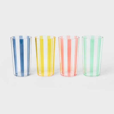 4pk 18 fl oz Striped Tumblers - Sun Squad™