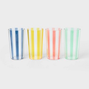 4pk 18 fl oz Striped Tumblers - Sun Squad™ - 1 of 4