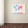 Trademark Fine Art -Michael Tompsett 'Watercolor Political World Map' Canvas Art - 3 of 3