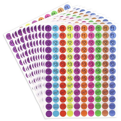 Juvale 2600-Count Color Dot Pricing Sticker Tag Labels for Retail Promotion Sale, 0.75 inch