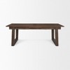 HomeRoots 106" Dark Brown Solid Wood Self-Storing Leaf Sled Base Extendable Dining Table - 4 of 4