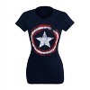 Womens Captain America Distressed Symbol T-Shirt - 2 of 4