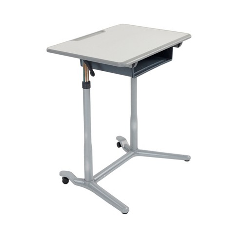 ECR4Kids 3S Mobile Desk, Sit Stand and Store, Adjustable, Grey - image 1 of 4