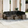 vidaXL 8 Piece Patio Sofa Set with Cushions Gray Poly Rattan - Gray With Table - 2 of 4