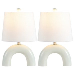 JONATHAN Y Zadie Scandinavian Minimalist Ceramic Arch LED Table Lamp - 1 of 4