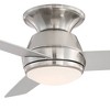 44" Casa Vieja Marbella Breeze Modern Hugger Indoor Ceiling Fan with Dimmable LED Light Remote Control Brushed Nickel Opal Glass for Living Room House - 3 of 4