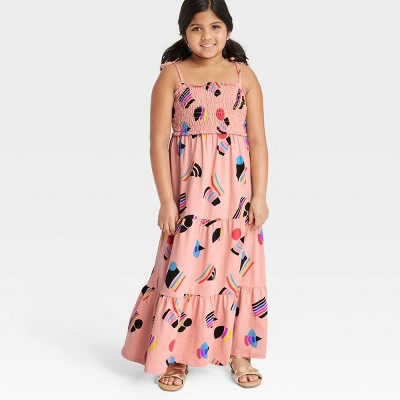 Pride Kids' Sleeveless Abstract Rainbows A-Line Dress - Pink