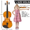AZL1 Life Concept Orchestral String Instruments 4/4 Violin Beginner Outfit with Protective Case and Essential Accessories, Brown, 31.5"*10.24"*5.12" - 2 of 4