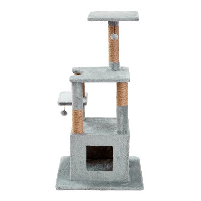 Two by Two Bristol - Gray Scratching Post Cat Furniture - 48 in. Tall