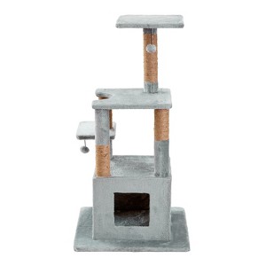 Two by Two Bristol - Gray Scratching Post Cat Furniture - 48 in. Tall - 1 of 4